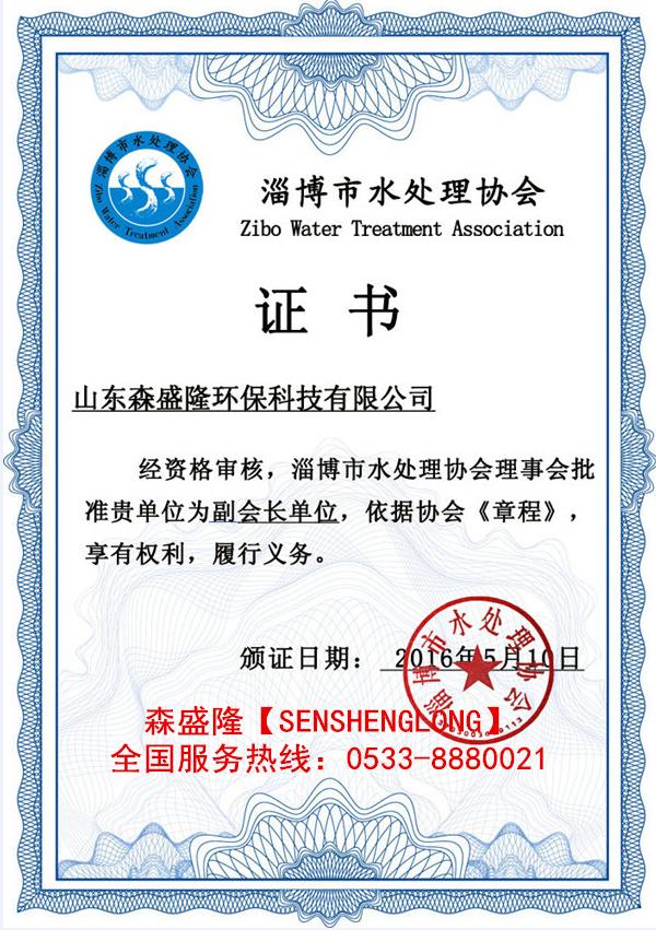 水處理協(xié)會會長單位證書